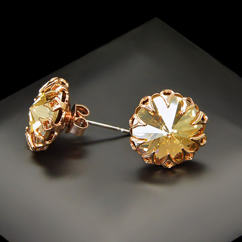 Auskari "Vintāžš (Golden Shadow)" ar Swarovski™ kristāliem